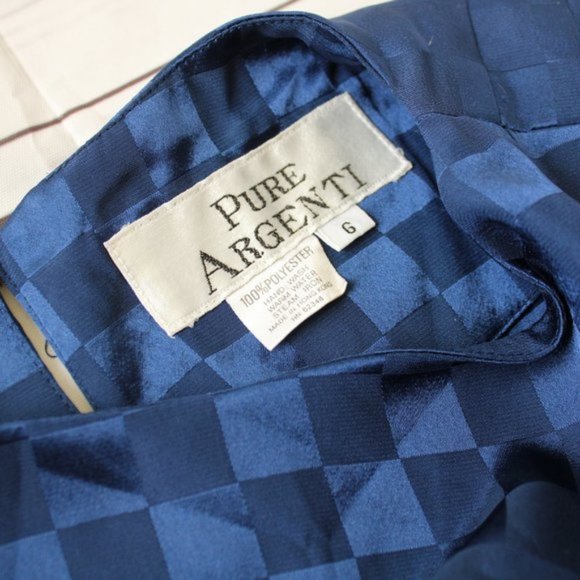 Vintage Pure Argentini Silky Checkered Shift Dress - Picture 6 of 7